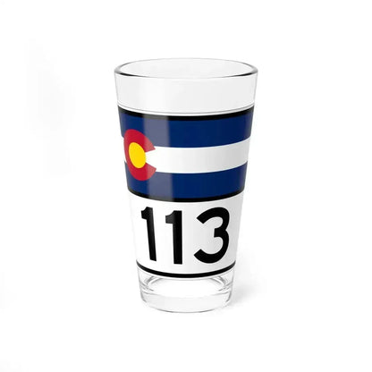 Colorado 113 wide (Colorado) (Road Sign) Pint Glass 16oz 16oz - Go Mug Yourself