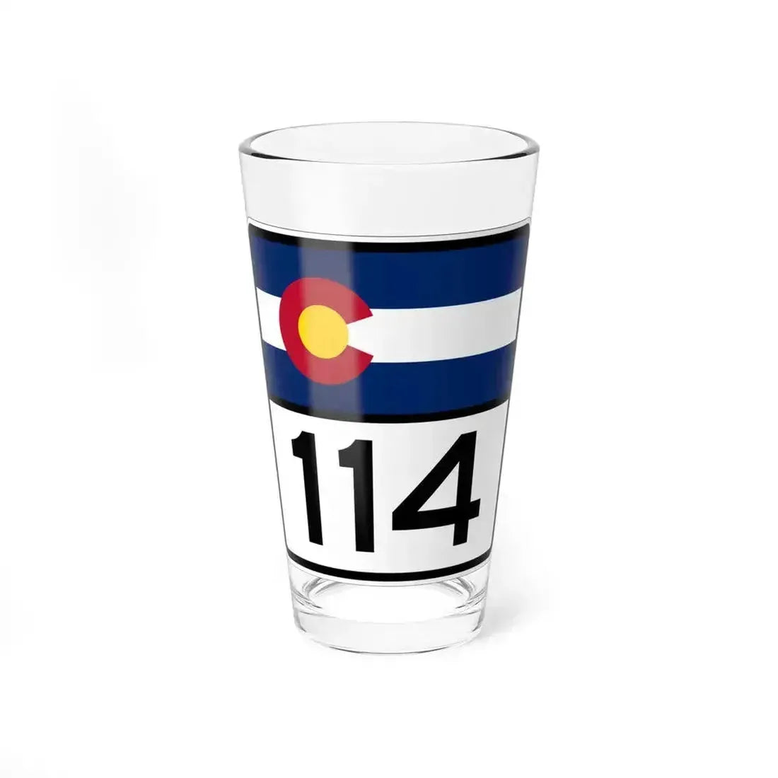 Colorado 114 (Colorado) (Road Sign) Pint Glass 16oz 16oz - Go Mug Yourself