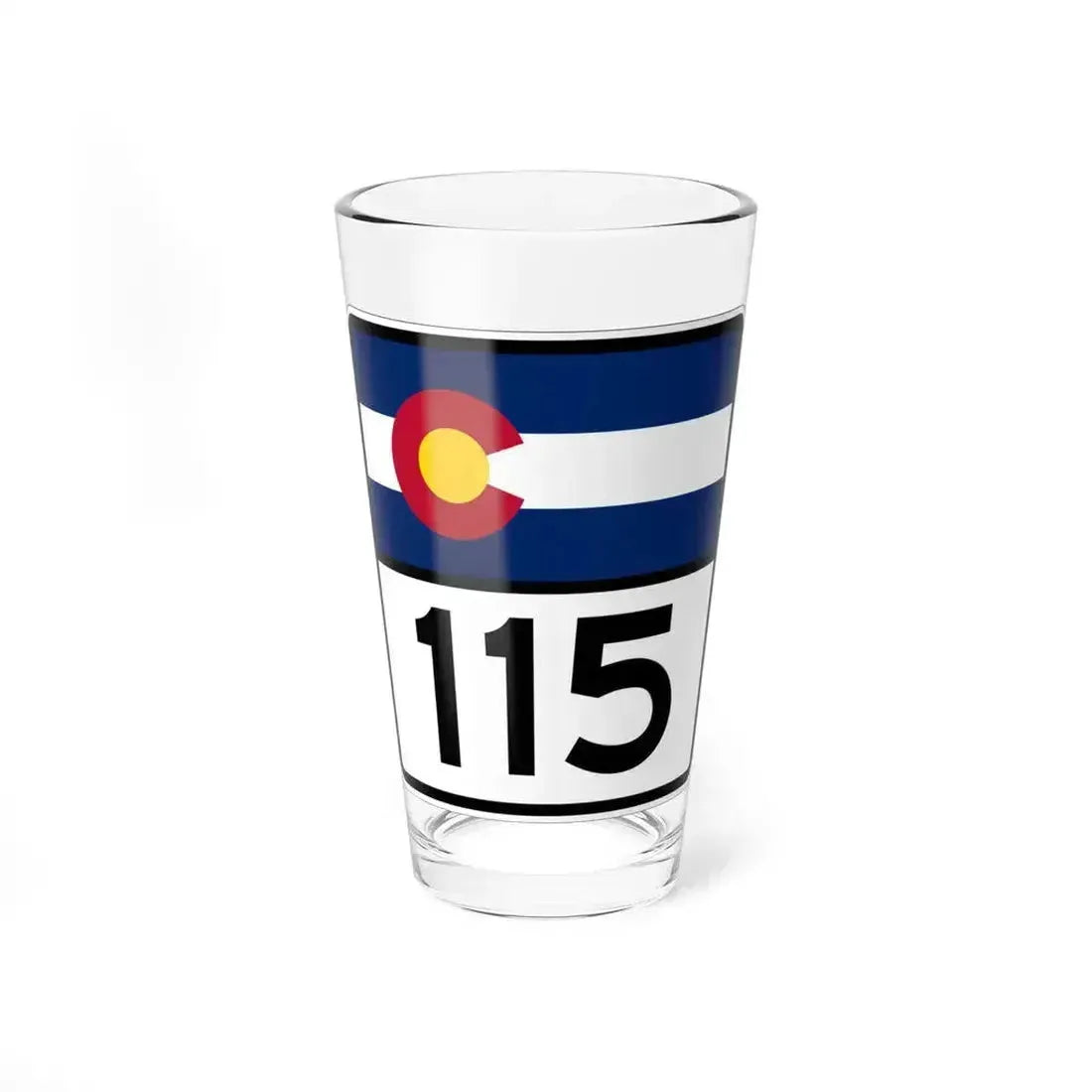 Colorado 115 (Colorado) (Road Sign) Pint Glass 16oz 16oz - Go Mug Yourself