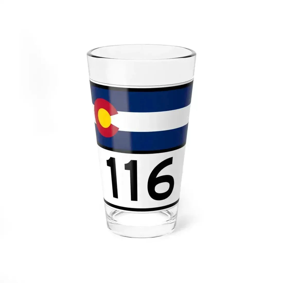 Colorado 116 wide (Colorado) (Road Sign) Pint Glass 16oz 16oz - Go Mug Yourself