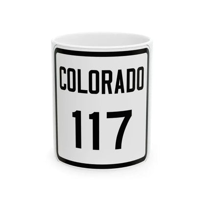 Colorado 117 1946 (Colorado) (Road Sign) White Coffee Mug 11oz - Go Mug Yourself
