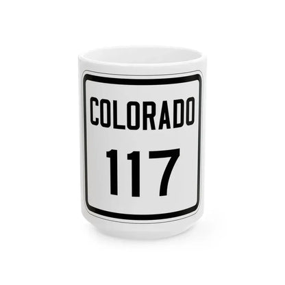 Colorado 117 1946 (Colorado) (Road Sign) White Coffee Mug 15oz - Go Mug Yourself