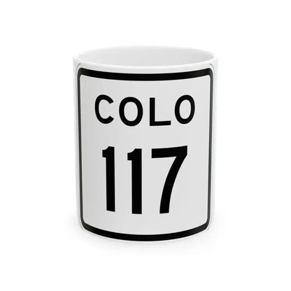Colorado 117 1952 (Colorado) (Road Sign) White Coffee Mug 11oz - Go Mug Yourself