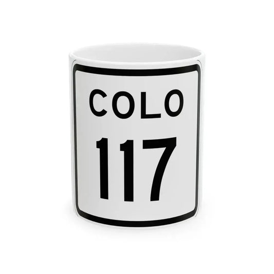 Colorado 117 1952 (Colorado) (Road Sign) White Coffee Mug 11oz - Go Mug Yourself