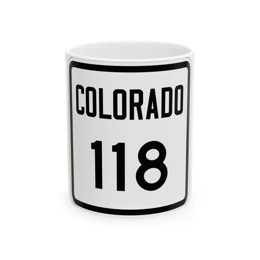 Colorado 118 1946 (Colorado) (Road Sign) White Coffee Mug 11oz - Go Mug Yourself