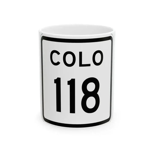 Colorado 118 1952 (Colorado) (Road Sign) White Coffee Mug 11oz - Go Mug Yourself