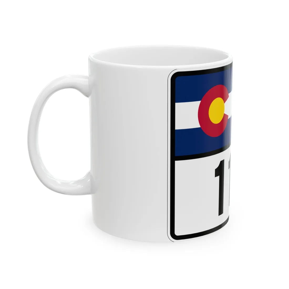 Colorado 119 wide (Colorado) (Road Sign) White Coffee Mug - Go Mug Yourself