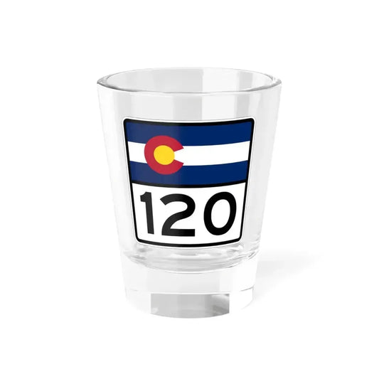 Colorado 120 (Colorado) (Road Sign) Shot Glass 1.5oz 1.5oz - Go Mug Yourself
