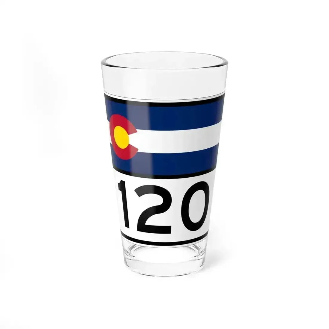 Colorado 120 wide (Colorado) (Road Sign) Pint Glass 16oz 16oz - Go Mug Yourself