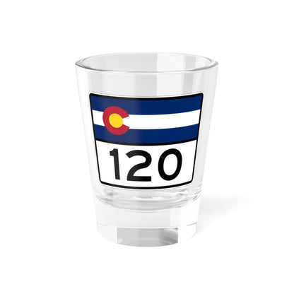 Colorado 120 wide (Colorado) (Road Sign) Shot Glass 1.5oz 1.5oz - Go Mug Yourself