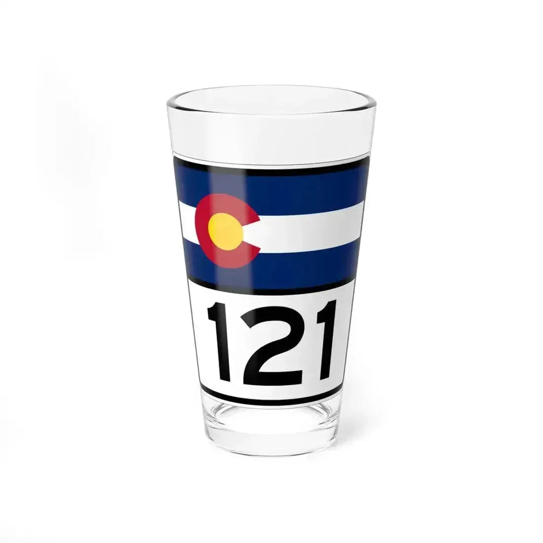 Colorado 121 (Colorado) (Road Sign) Pint Glass 16oz 16oz - Go Mug Yourself