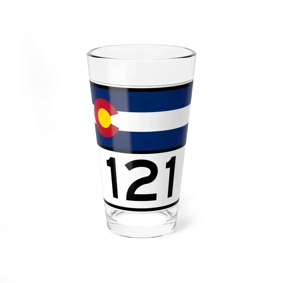 Colorado 121 wide (Colorado) (Road Sign) Pint Glass 16oz 16oz - Go Mug Yourself