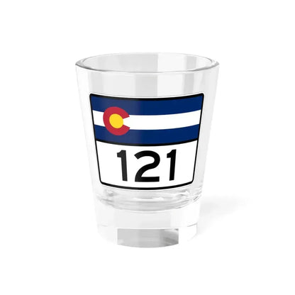 Colorado 121 wide (Colorado) (Road Sign) Shot Glass 1.5oz 1.5oz - Go Mug Yourself