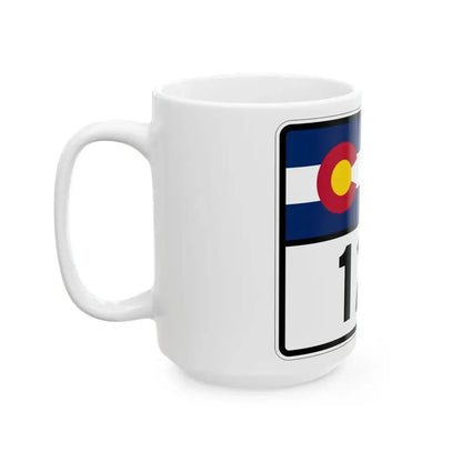 Colorado 121 wide (Colorado) (Road Sign) White Coffee Mug - Go Mug Yourself