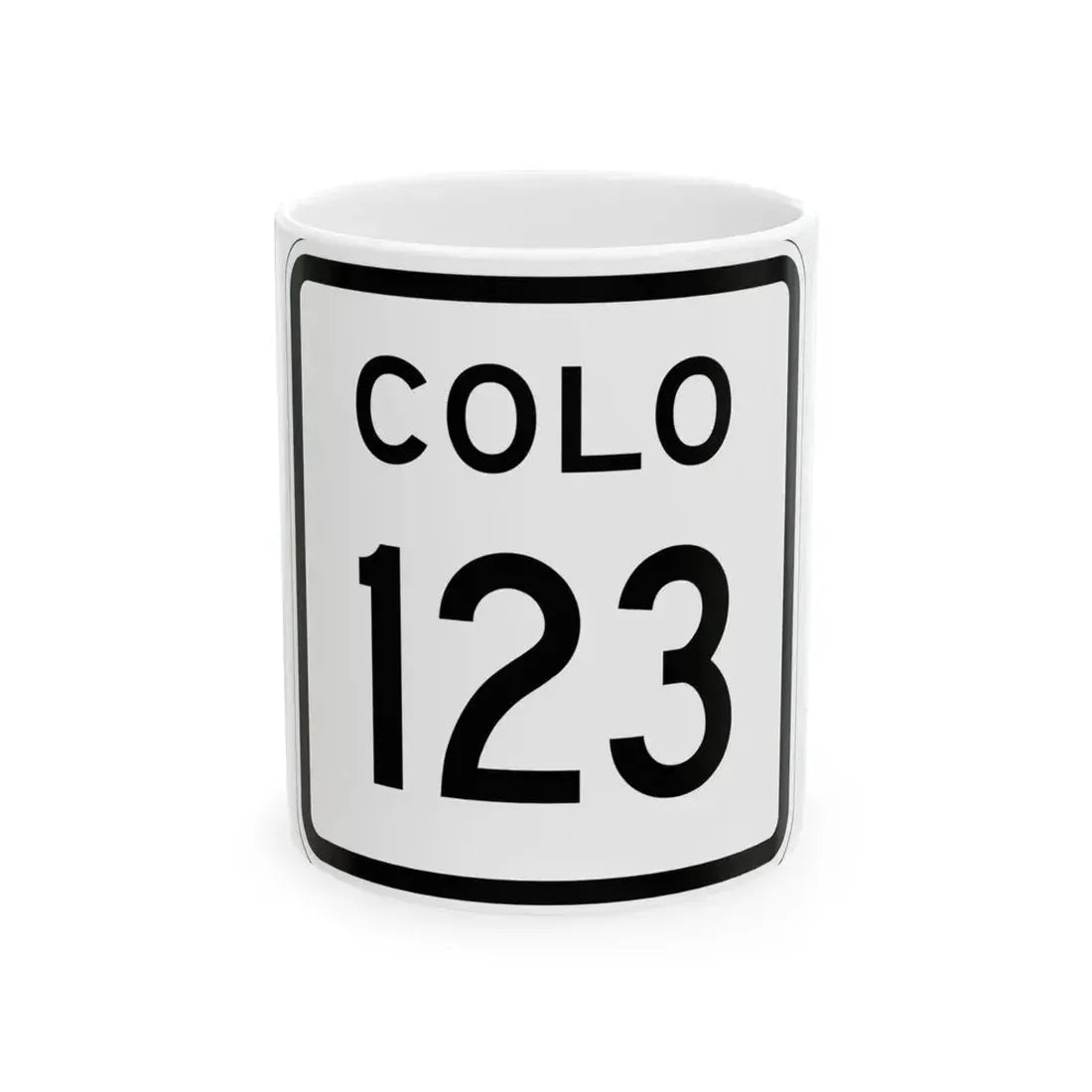 Colorado 123 1952 (Colorado) (Road Sign) White Coffee Mug 11oz - Go Mug Yourself
