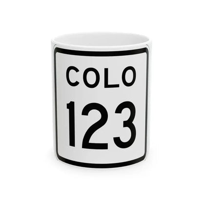 Colorado 123 1952 (Colorado) (Road Sign) White Coffee Mug 11oz - Go Mug Yourself