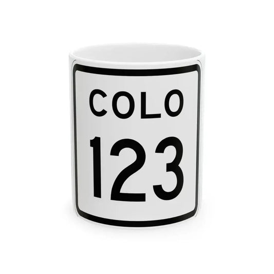 Colorado 123 1952 (Colorado) (Road Sign) White Coffee Mug 11oz - Go Mug Yourself