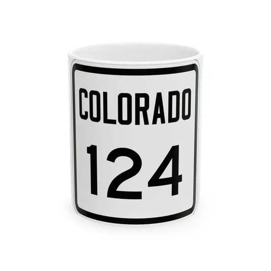 Colorado 124 1946 (Colorado) (Road Sign) White Coffee Mug 11oz - Go Mug Yourself