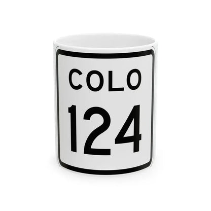Colorado 124 1952 (Colorado) (Road Sign) White Coffee Mug 11oz - Go Mug Yourself