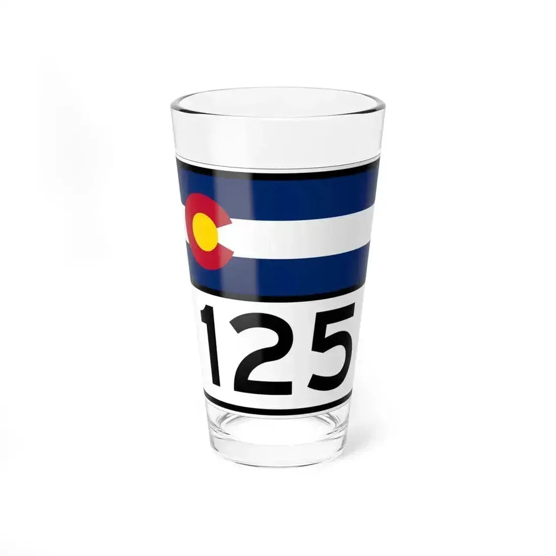 Colorado 125 wide (Colorado) (Road Sign) Pint Glass 16oz 16oz - Go Mug Yourself