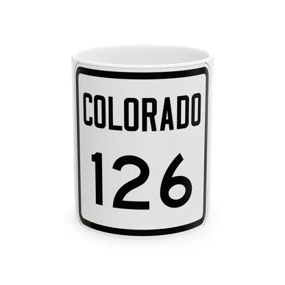 Colorado 126 1946 (Colorado) (Road Sign) White Coffee Mug 11oz - Go Mug Yourself