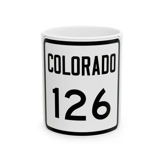 Colorado 126 1946 (Colorado) (Road Sign) White Coffee Mug 11oz - Go Mug Yourself
