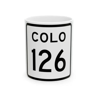 Colorado 126 1952 (Colorado) (Road Sign) White Coffee Mug 11oz - Go Mug Yourself