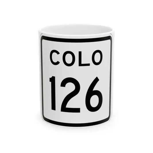 Colorado 126 1952 (Colorado) (Road Sign) White Coffee Mug 11oz - Go Mug Yourself