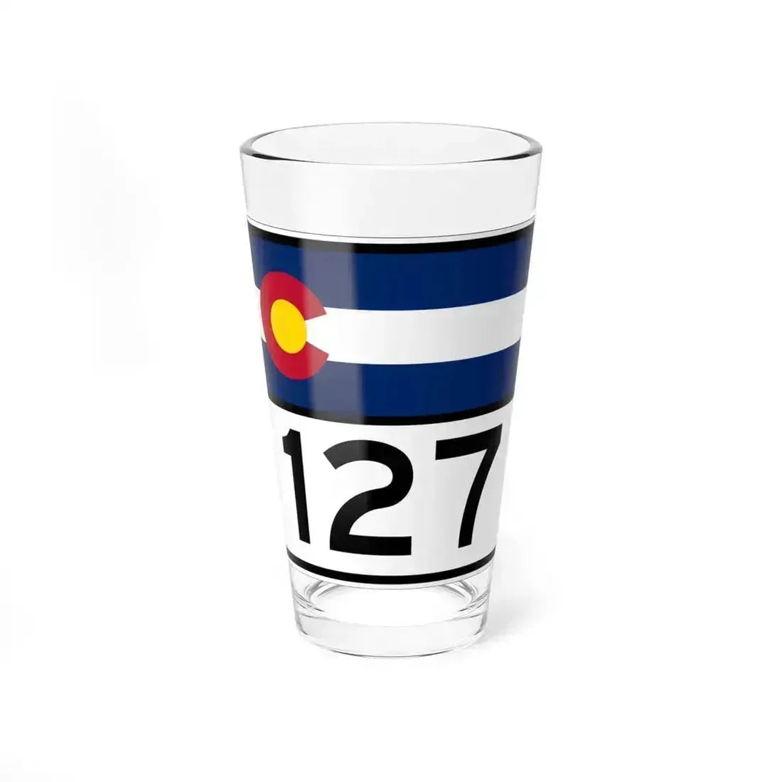 Colorado 127 wide (Colorado) (Road Sign) Pint Glass 16oz 16oz - Go Mug Yourself