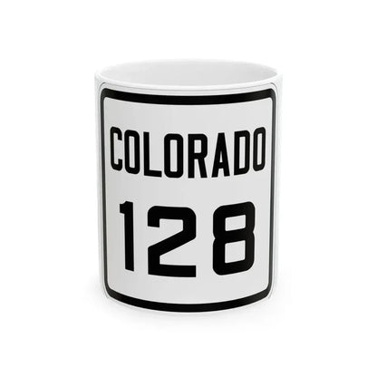 Colorado 128 1926 (Colorado) (Road Sign) White Coffee Mug 11oz - Go Mug Yourself