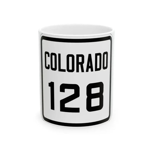 Colorado 128 1926 (Colorado) (Road Sign) White Coffee Mug 11oz - Go Mug Yourself
