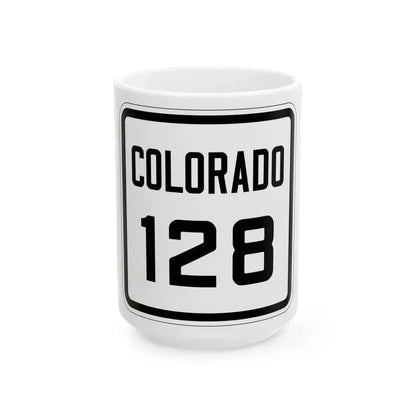 Colorado 128 1926 (Colorado) (Road Sign) White Coffee Mug 15oz - Go Mug Yourself