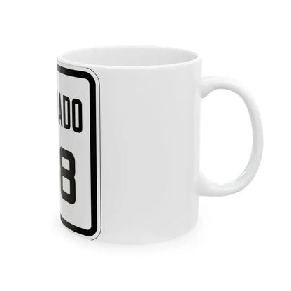 Colorado 128 1926 (Colorado) (Road Sign) White Coffee Mug - Go Mug Yourself