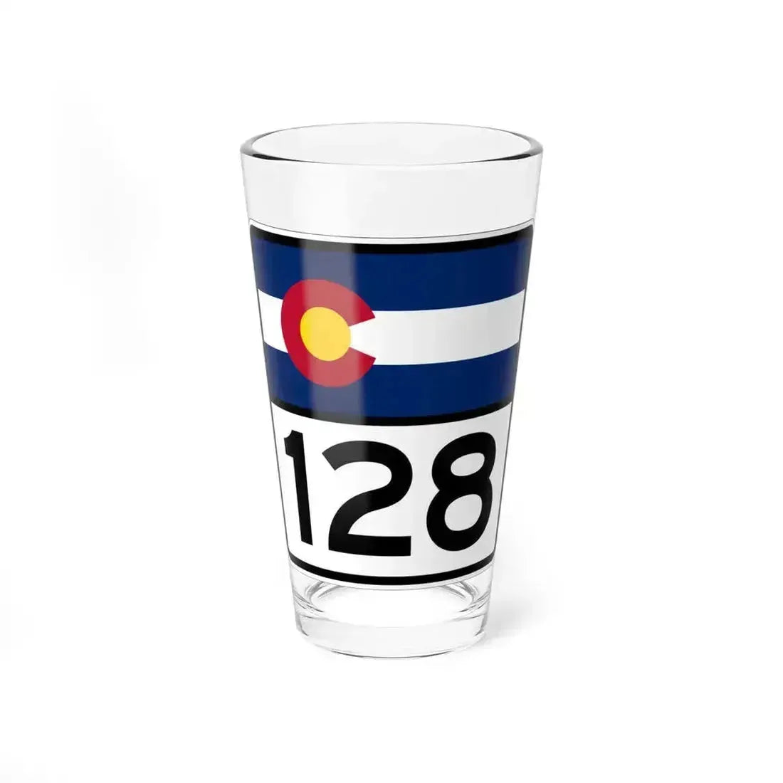 Colorado 128 (Colorado) (Road Sign) Pint Glass 16oz 16oz - Go Mug Yourself