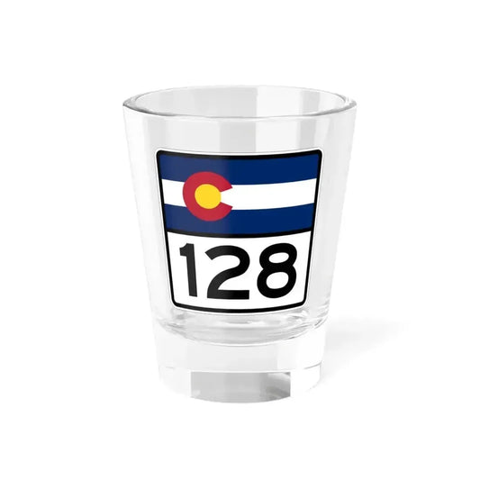 Colorado 128 (Colorado) (Road Sign) Shot Glass 1.5oz 1.5oz - Go Mug Yourself