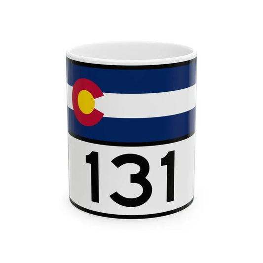 Colorado 131 wide (Colorado) (Road Sign) White Coffee Mug 11oz - Go Mug Yourself