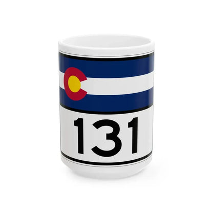 Colorado 131 wide (Colorado) (Road Sign) White Coffee Mug 15oz - Go Mug Yourself
