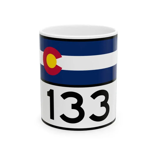 Colorado 133 wide (Colorado) (Road Sign) White Coffee Mug 11oz - Go Mug Yourself