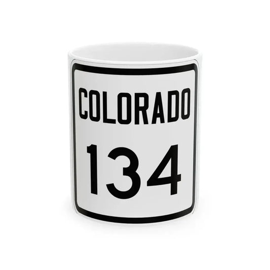 Colorado 134 1946 (Colorado) (Road Sign) White Coffee Mug 11oz - Go Mug Yourself