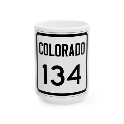 Colorado 134 1946 (Colorado) (Road Sign) White Coffee Mug 15oz - Go Mug Yourself