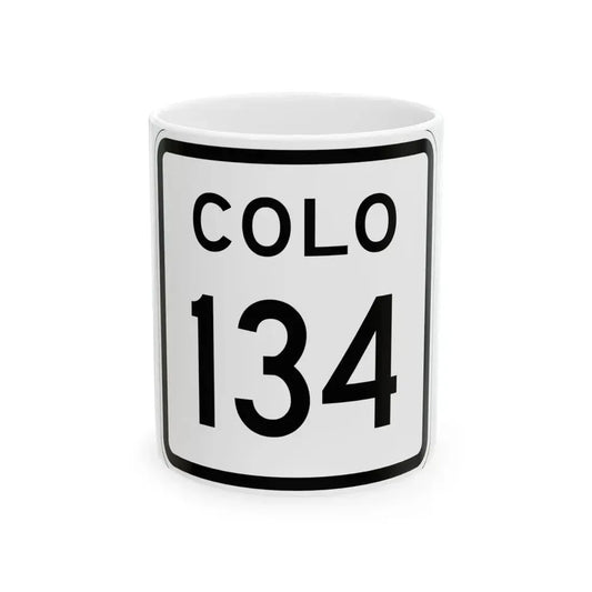 Colorado 134 1952 (Colorado) (Road Sign) White Coffee Mug 11oz - Go Mug Yourself
