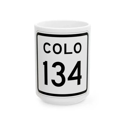 Colorado 134 1952 (Colorado) (Road Sign) White Coffee Mug 15oz - Go Mug Yourself