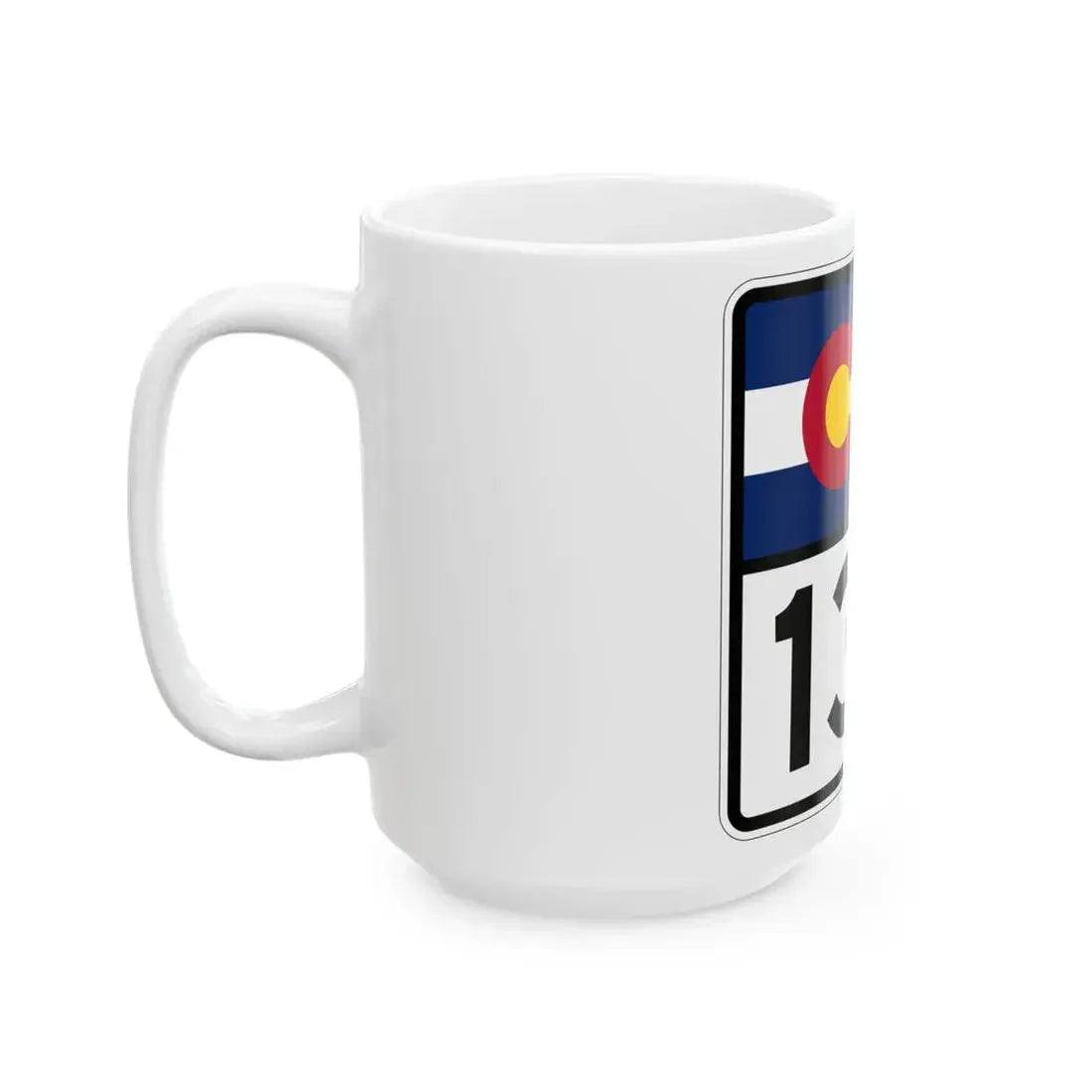 Colorado 136 (Colorado) (Road Sign) White Coffee Mug - Go Mug Yourself