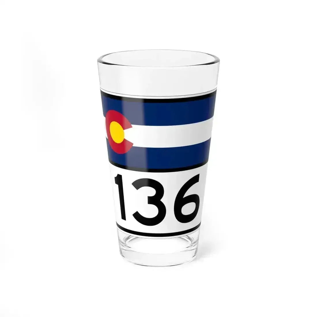 Colorado 136 wide (Colorado) (Road Sign) Pint Glass 16oz 16oz - Go Mug Yourself