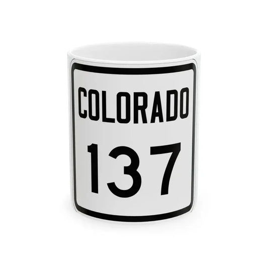 Colorado 137 1946 (Colorado) (Road Sign) White Coffee Mug 11oz - Go Mug Yourself