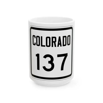 Colorado 137 1946 (Colorado) (Road Sign) White Coffee Mug 15oz - Go Mug Yourself