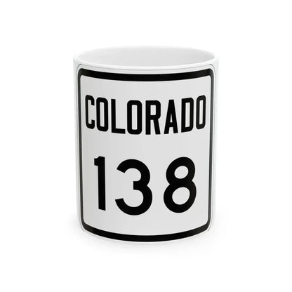 Colorado 138 1946 (Colorado) (Road Sign) White Coffee Mug 11oz - Go Mug Yourself