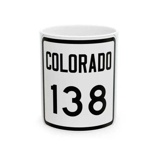 Colorado 138 1946 (Colorado) (Road Sign) White Coffee Mug 11oz - Go Mug Yourself