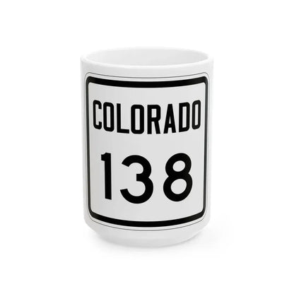 Colorado 138 1946 (Colorado) (Road Sign) White Coffee Mug 15oz - Go Mug Yourself
