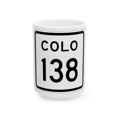 Colorado 138 1952 (Colorado) (Road Sign) White Coffee Mug 15oz - Go Mug Yourself